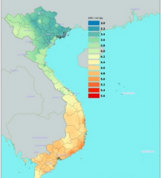 Bản đồ bức xạ năng lượng mặt trời tại Việt Nam
